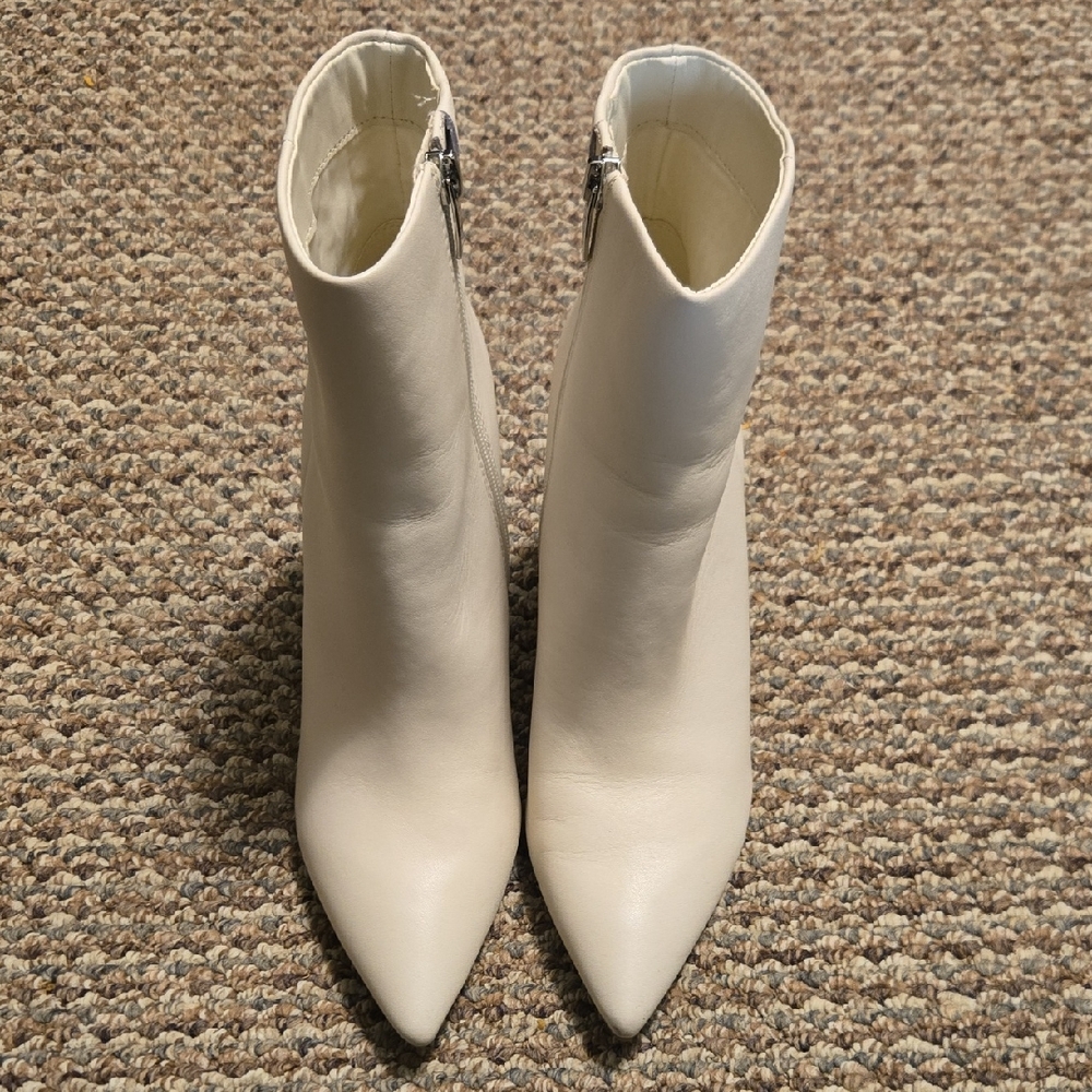 Marc Fisher Cream Heeled Boots